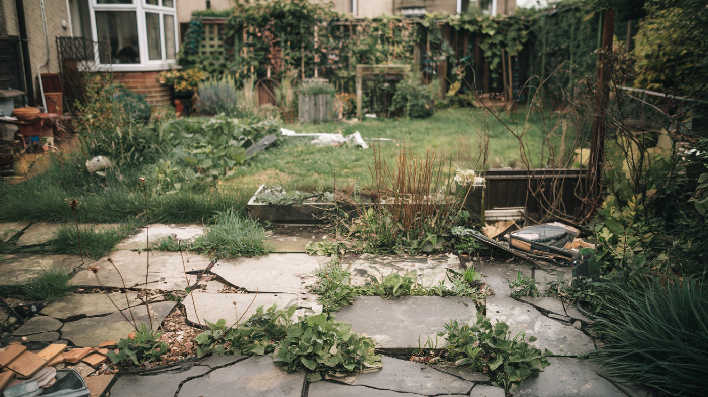Before — overgrown & neglected